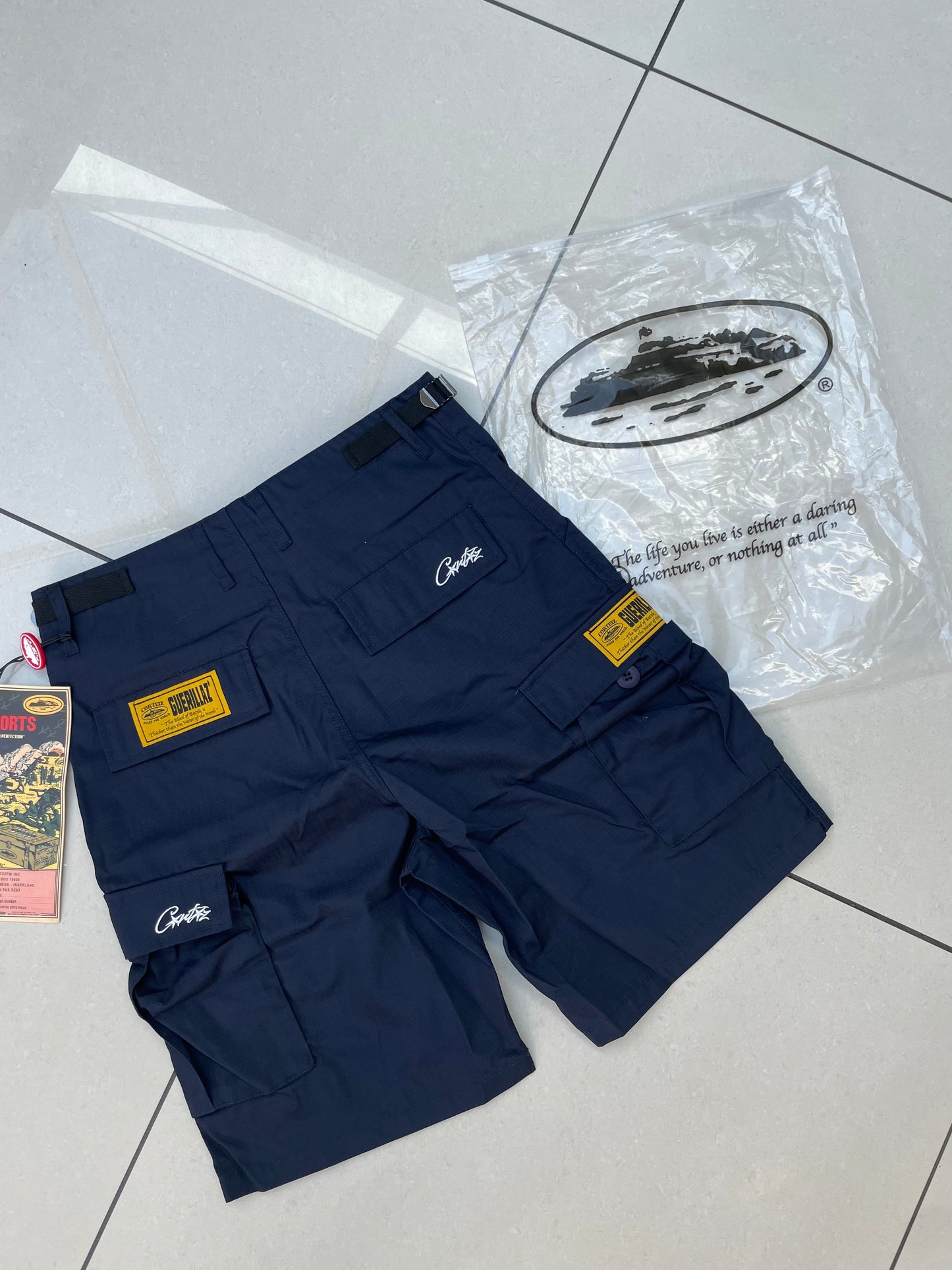 Cortiez Alcatraz Cargo Shorts - Navy Blue & White