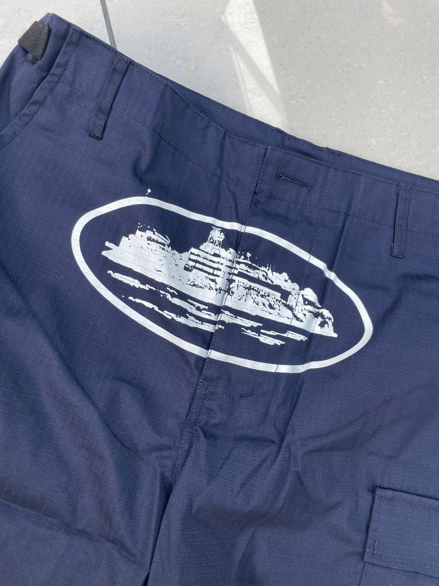 Cortiez Alcatraz Cargo Shorts - Navy Blue & White