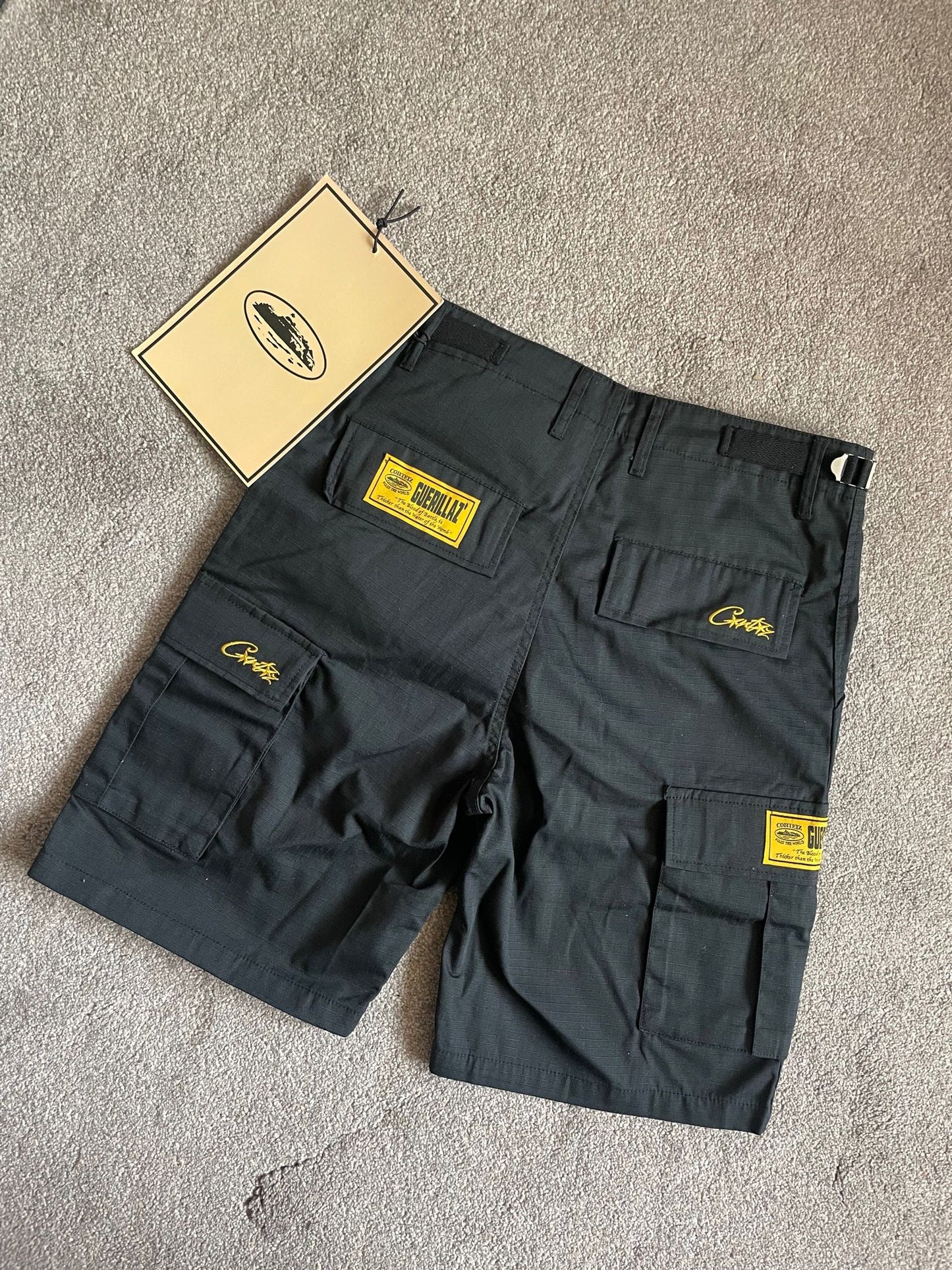 Cortiez Alcatraz Cargo Shorts - Black & Yellow