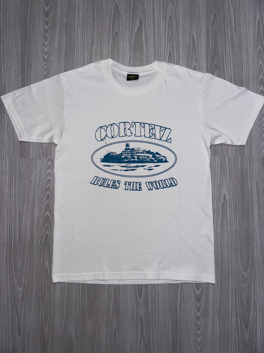 Cortiez Alcatraz T-shirt - White & Baby Blue