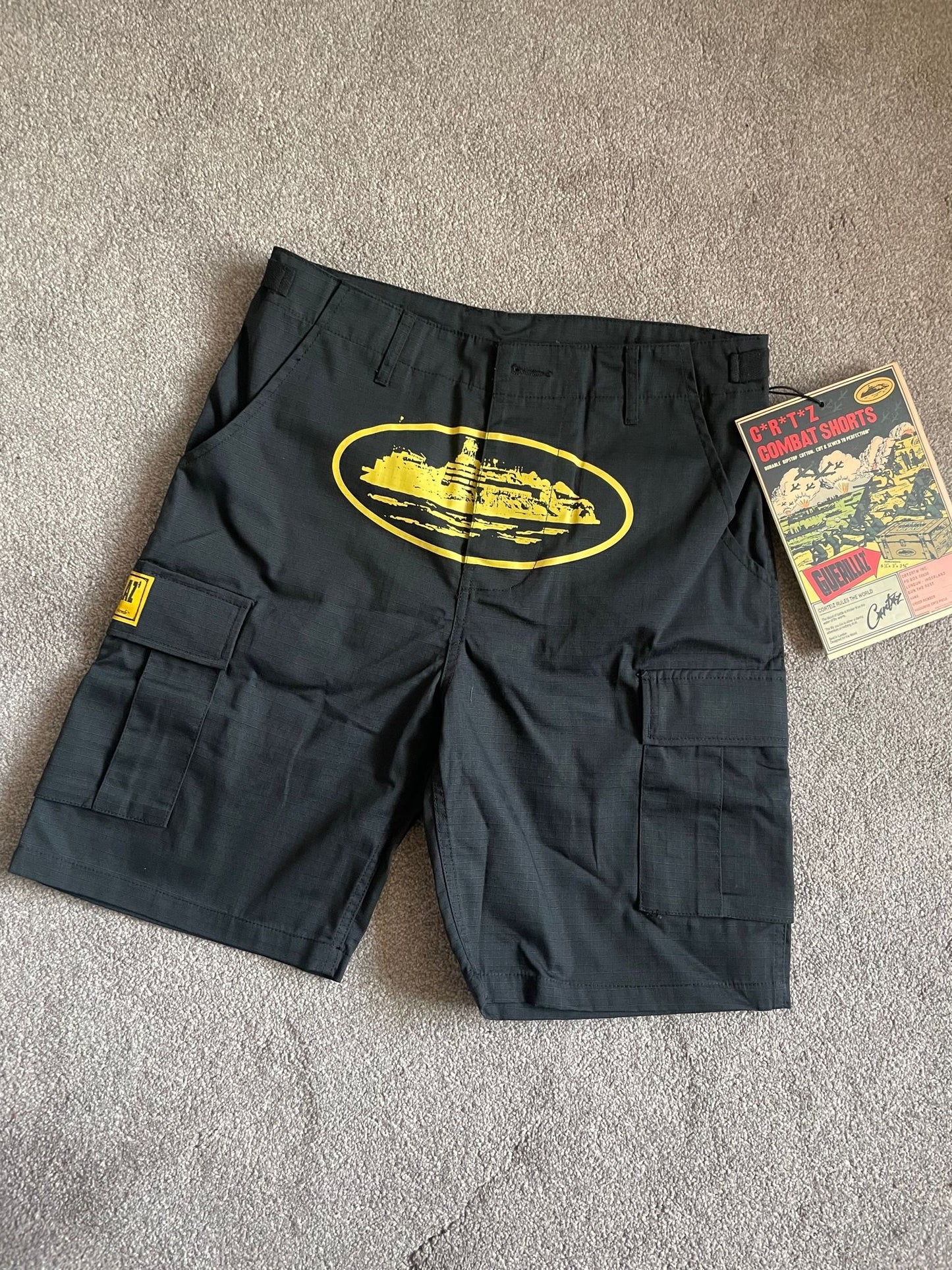 Cortiez Alcatraz Cargo Shorts - Black & Yellow