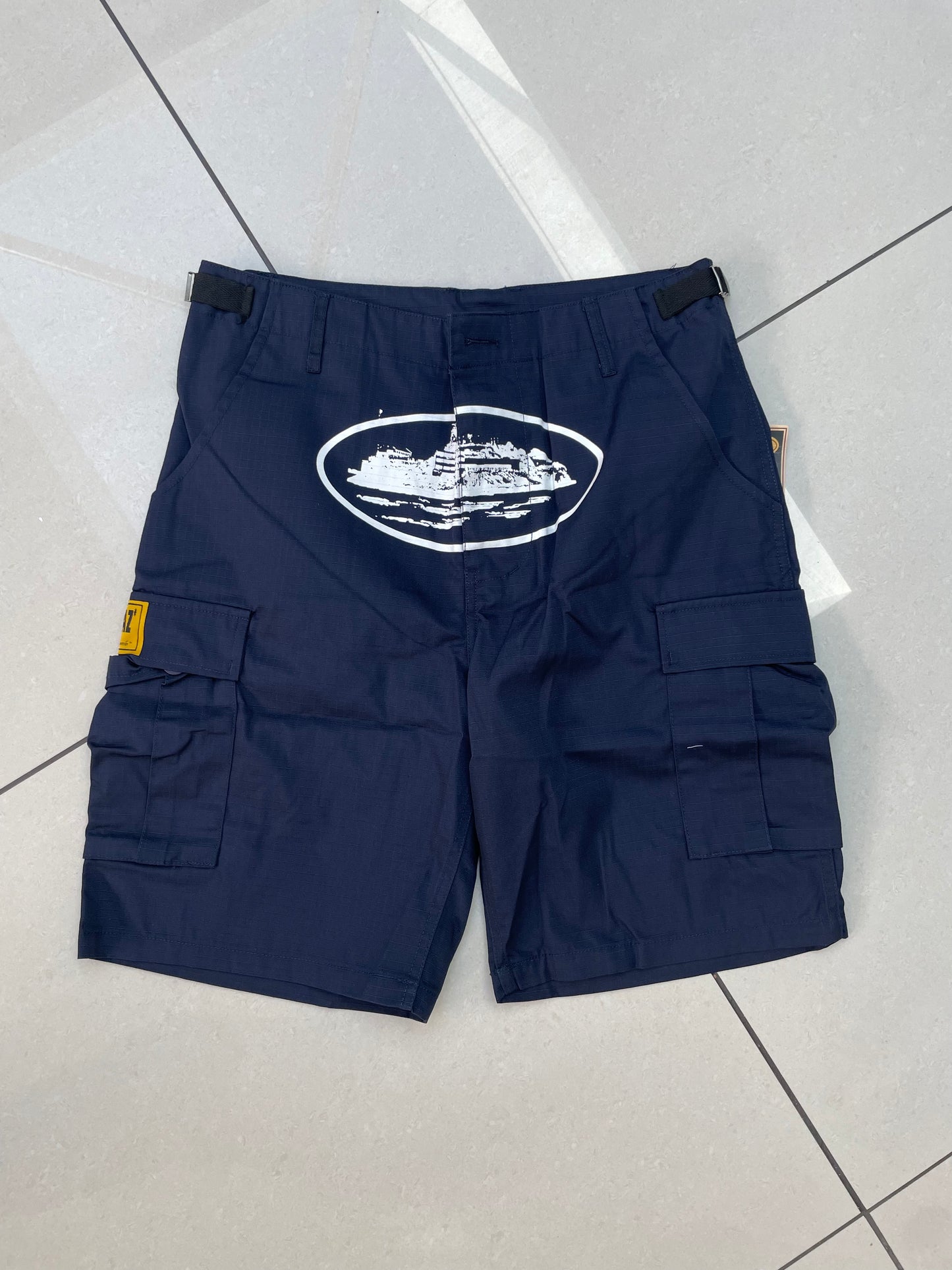 Cortiez Alcatraz Cargo Shorts - Navy Blue & White