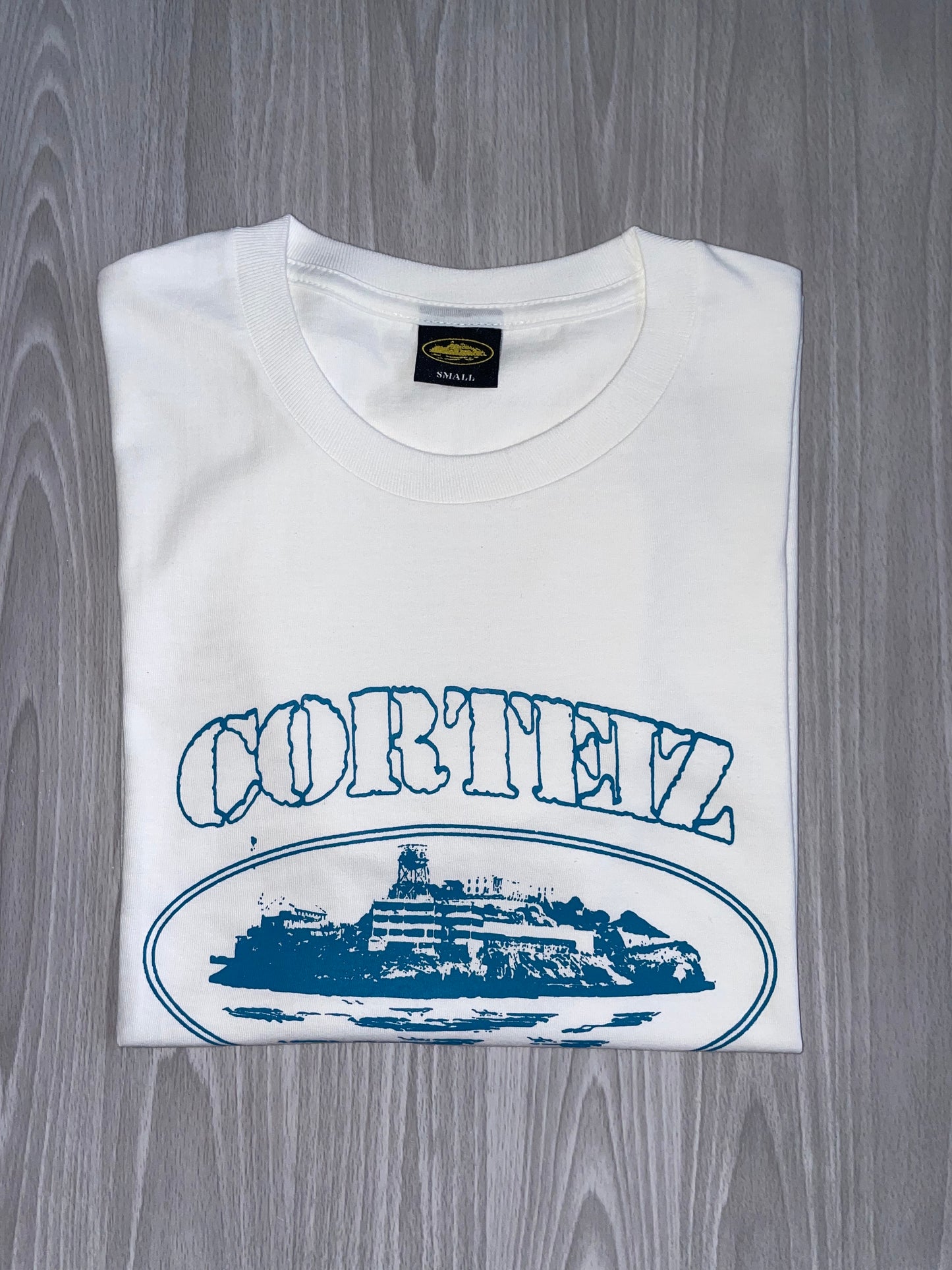 Cortiez Alcatraz T-shirt - White & Baby Blue