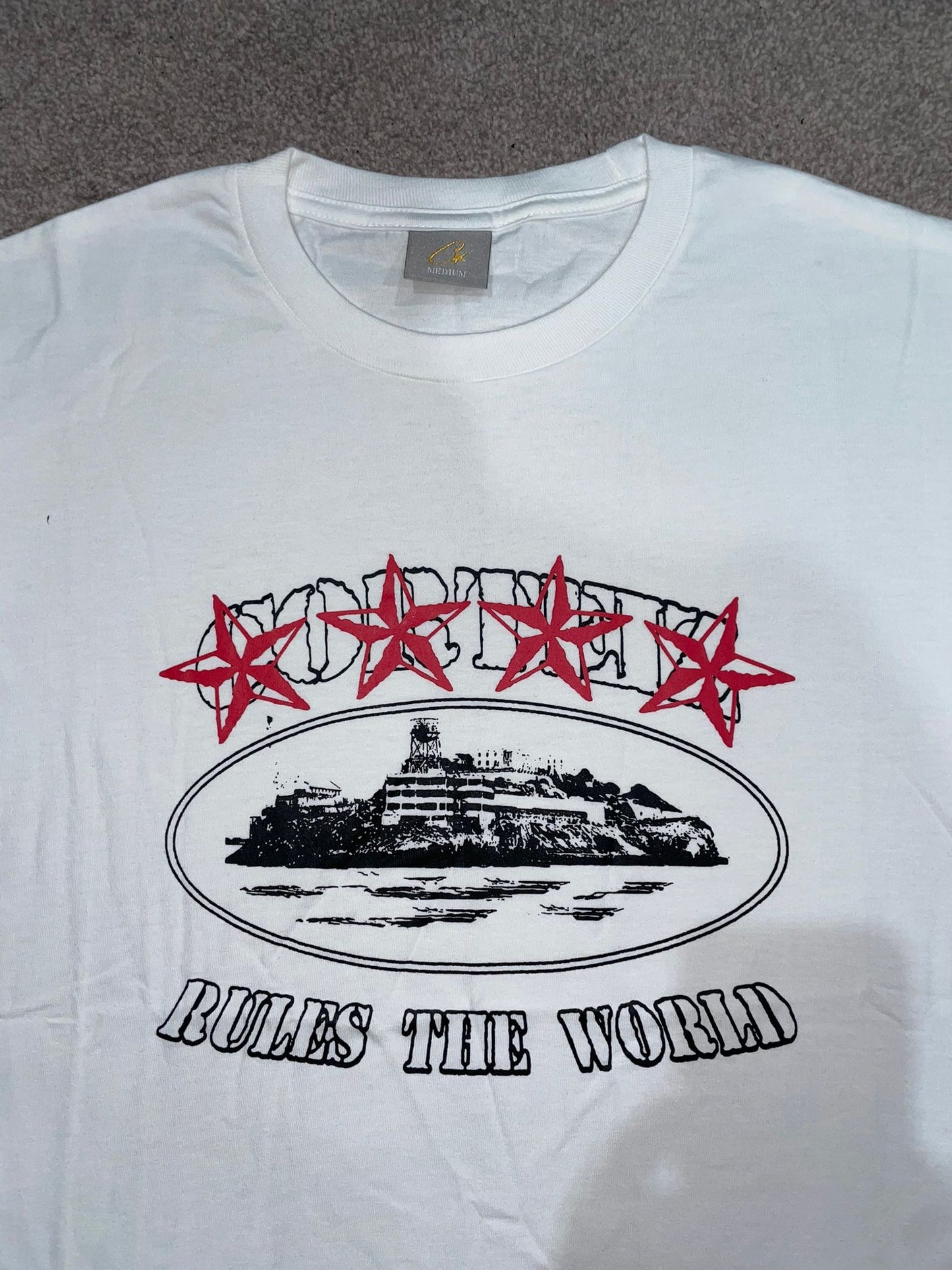 Cortiez 4 Star Alcatraz T-shirt - White & Black