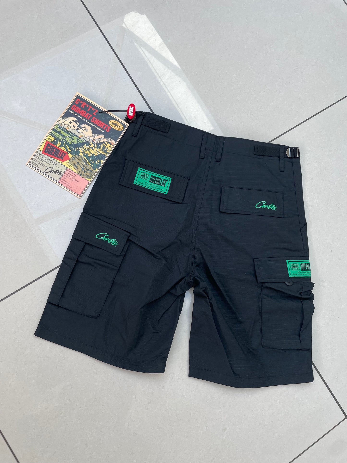 Cortiez Alcatraz Cargo Shorts - Black & Green