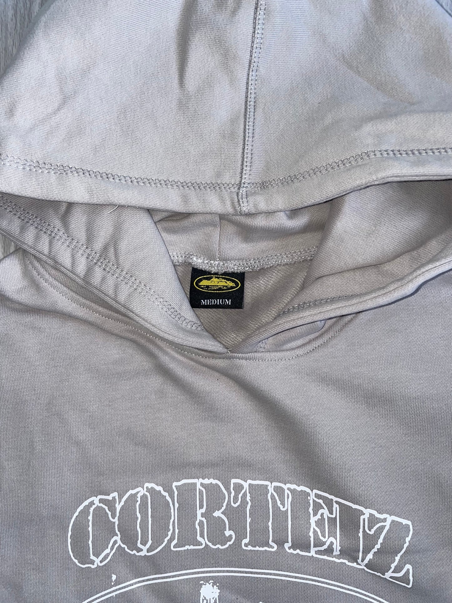 Cortiez Alcatraz superior Hoodie - Stone Grey & White